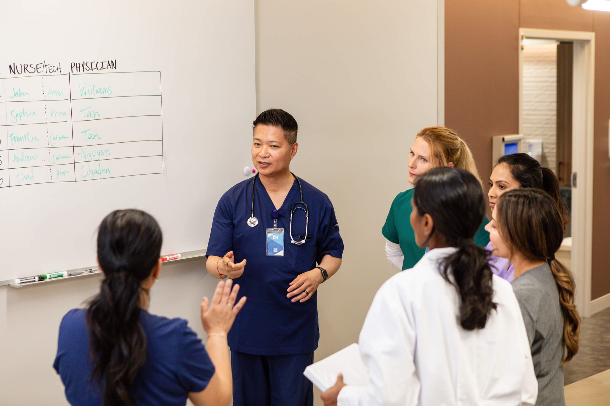 Doctor leading a team discussion