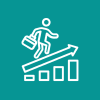 Success symbol with ascending chart