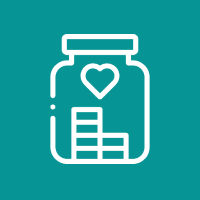 Money-saving jar with heart symbol