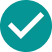 Checkmark inside a teal circle icon