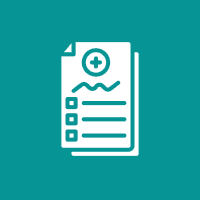 Medical document icon on teal background