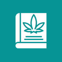 Cannabis leaf on a book icon