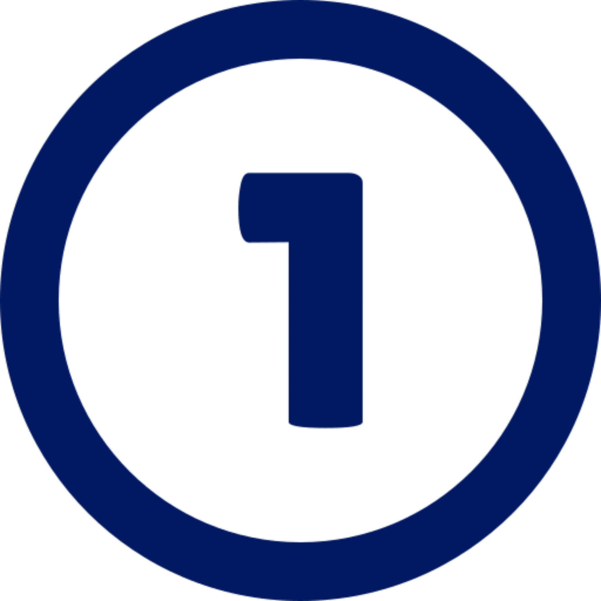 Number one inside blue circle