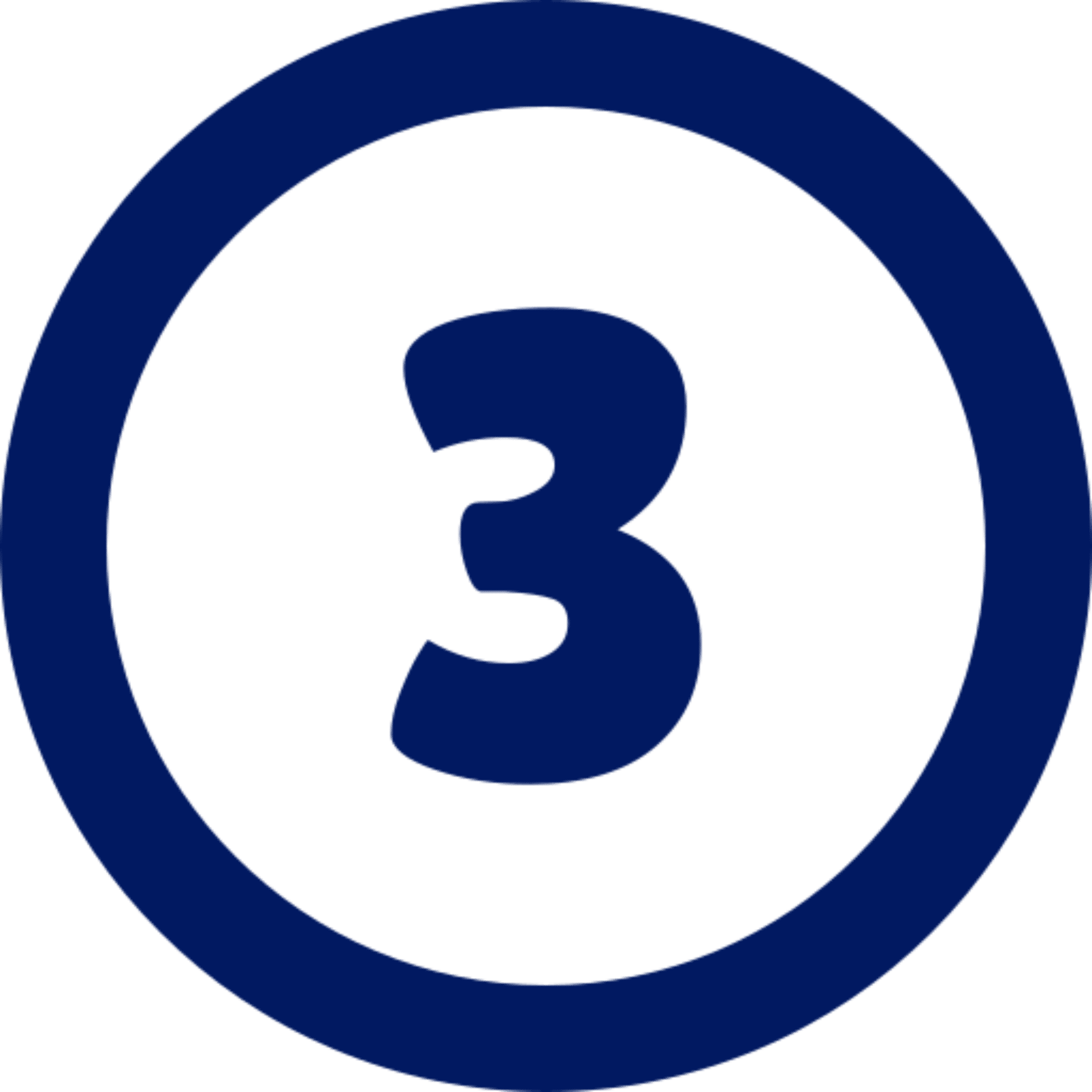 Digit three inside circular border