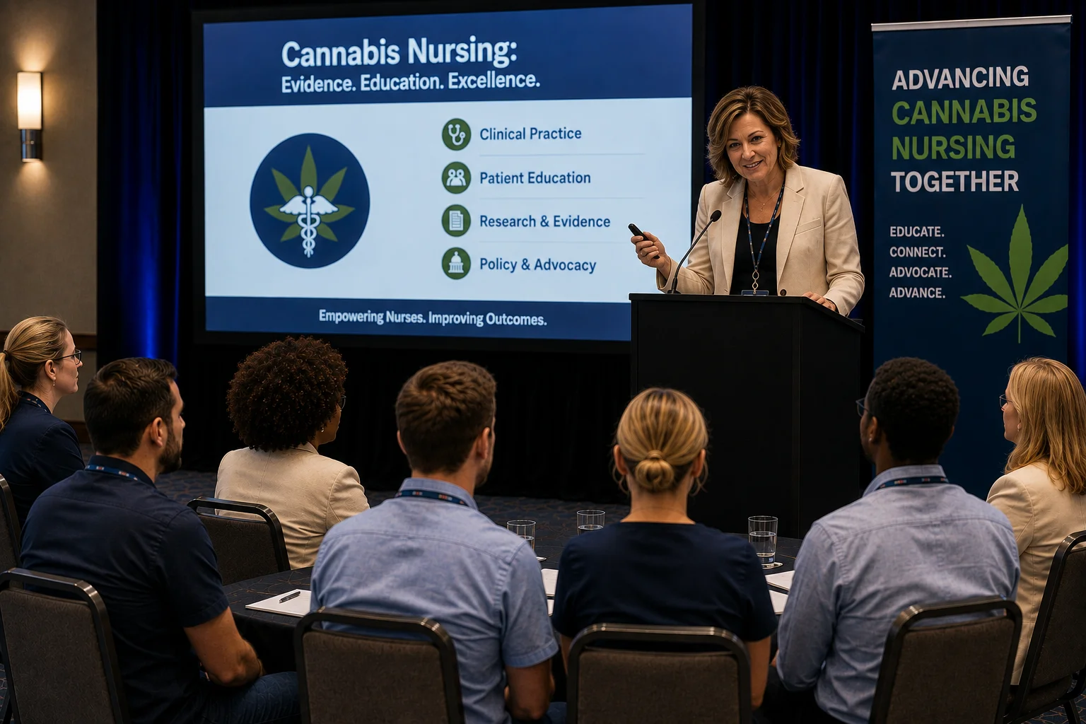 Speaker presenting on cannabis nursing