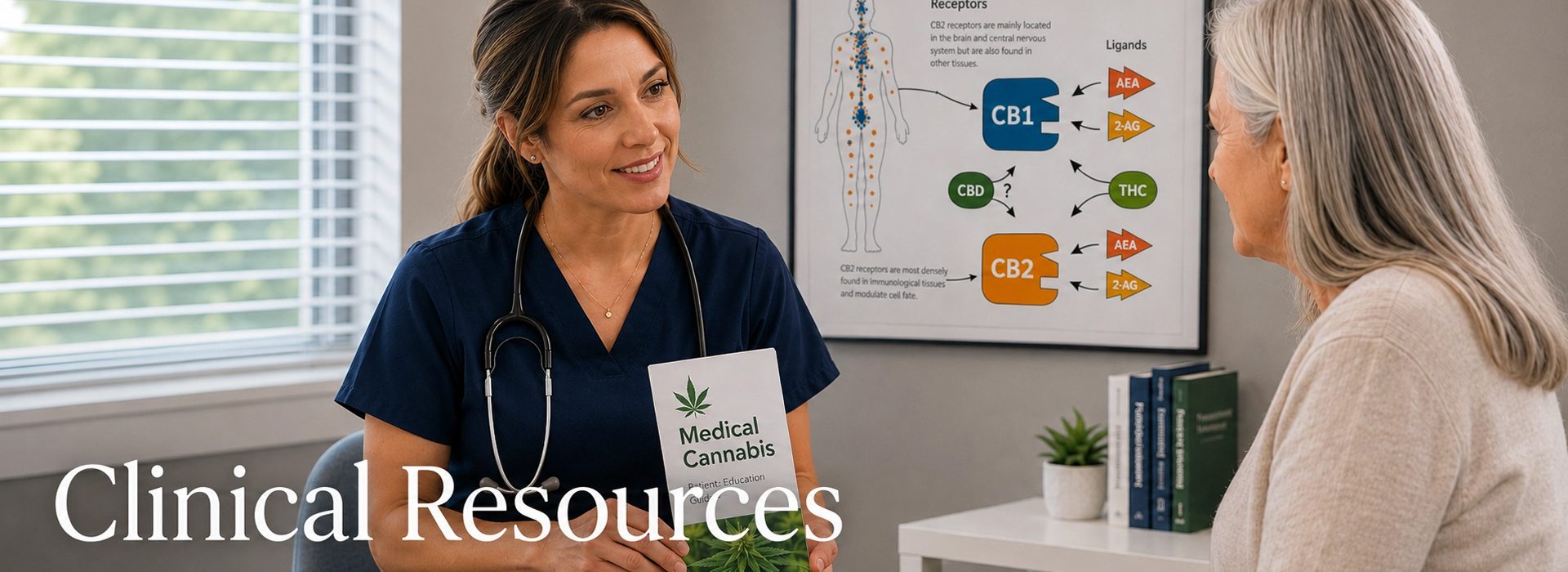 Healthcare professional explaining medical cannabis